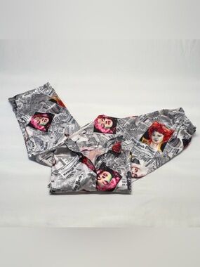 Private Lives Satin Newsprint Pajama Set - Marilyn Monroe Art Print - Size L